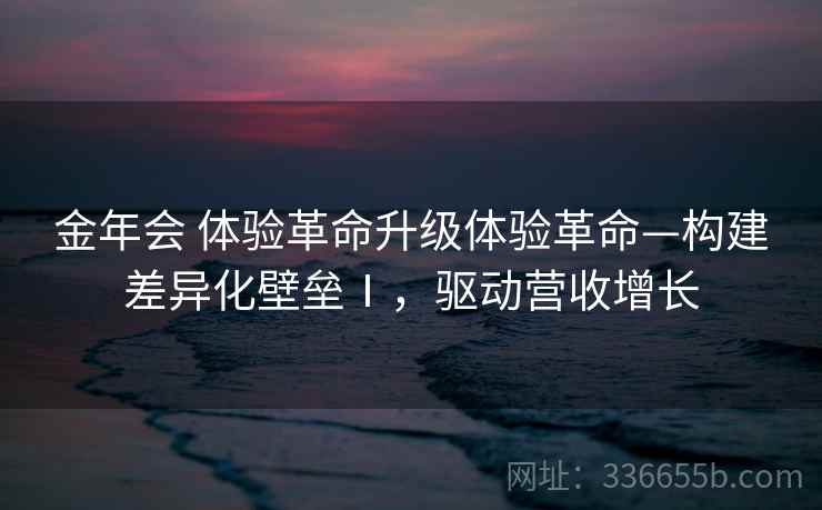 金年会 体验革命升级体验革命—构建差异化壁垒Ⅰ,驱动营收增长 金年会 体验革命升级体验革命—构建差异化壁垒Ⅰ,驱动营收增长